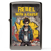 Street Boy Graffiti Illustration: Rebel with a Cau