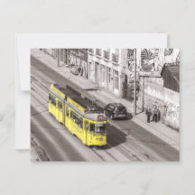 Street Car Belgrad Serbia Yellow Train Postcrossin