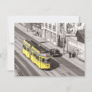 Street Car Belgrad Serbia Yellow Train Postcrossin Postcard
