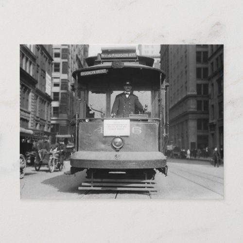 Street Car New York City Vintage Postcard