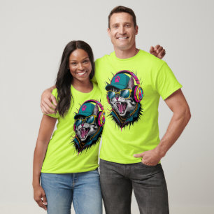 Street Cat DJ Attitude – Bold Streetwear Art T-Shirt