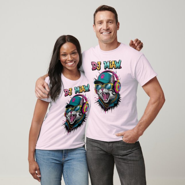 Street Cat DJ Attitude – Bold Streetwear Art T-Shirt (Unisex)