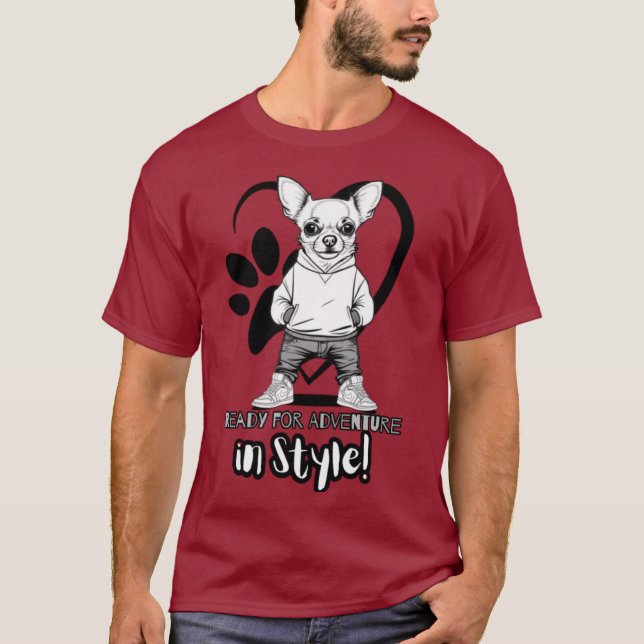 Street Chic Chihuahua: Tiny Trendsetter T-Shirt (Front)