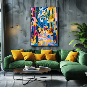 Street Concert: Colorful Music Favist Art Canvas Print