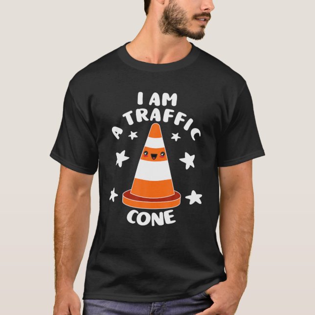Street Cone Costume | I Am A Traffic Cone Lazy Hal T-Shirt (Front)