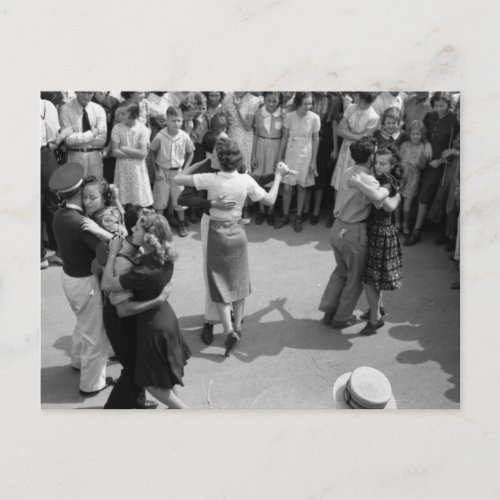 Street Dance Crowley Louisiana 1930s Postcard