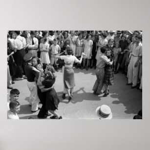 Street Dance, Crowley, Louisiana, 1930s Poster