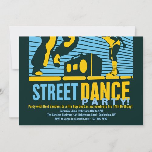 Street Dance Party Invitations