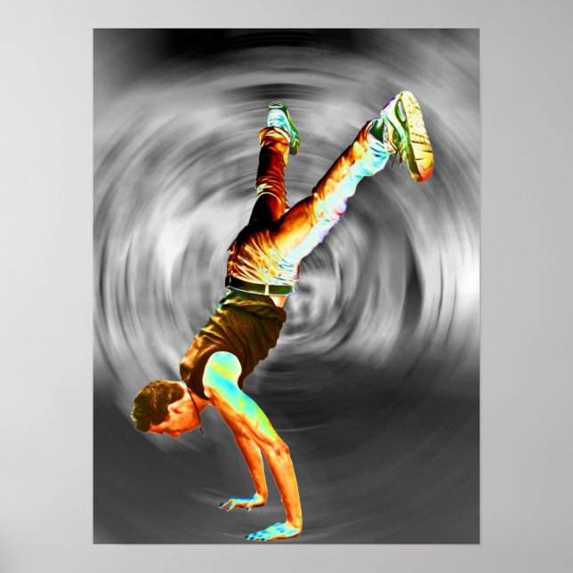 Street Dancing, Grey/Black Background Poster (Front)
