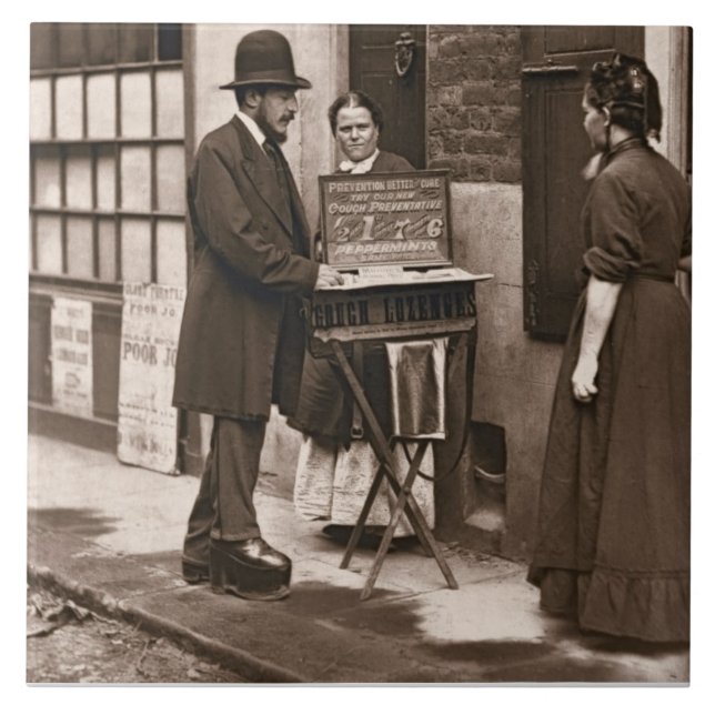 Street Doctor, 1876-77 (woodburytype) Ceramic Tile (Front)