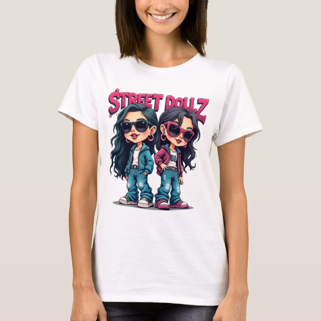 Street Dollz Baddie Girls Cartoon Graffiti Tee (Front)