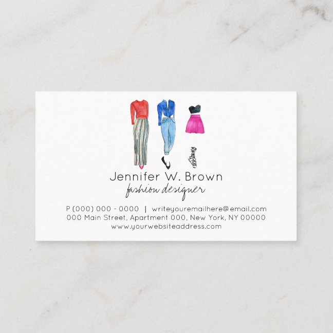 Street Fashion Designer Consultant Clothing Popup Business Card
