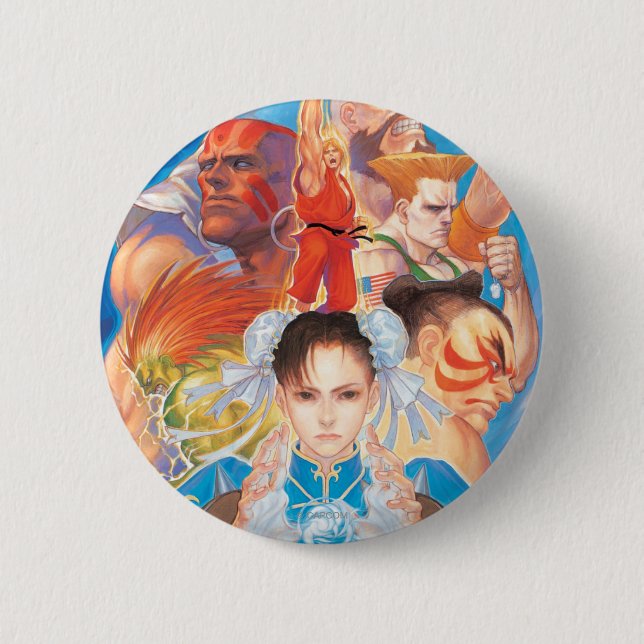 Street Fighter 2 Chun-Li Group Button (Front)