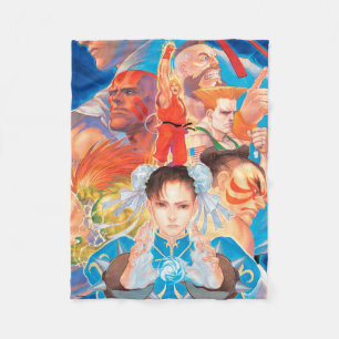 Street Fighter 2 Chun-Li Group Fleece Blanket