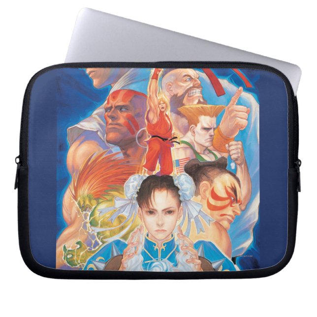 Street Fighter 2 Chun-Li Group Laptop Sleeve (Front)