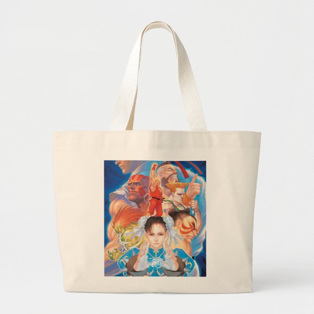 Street Fighter 2 Chun-Li Group Large Tote Bag (Front)