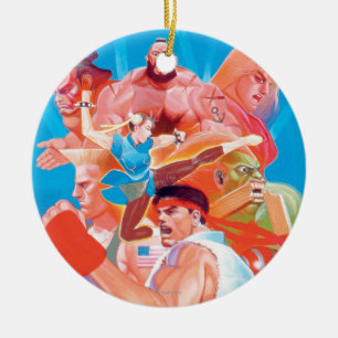 Street Fighter 2 Ryu Group Ceramic Ornament