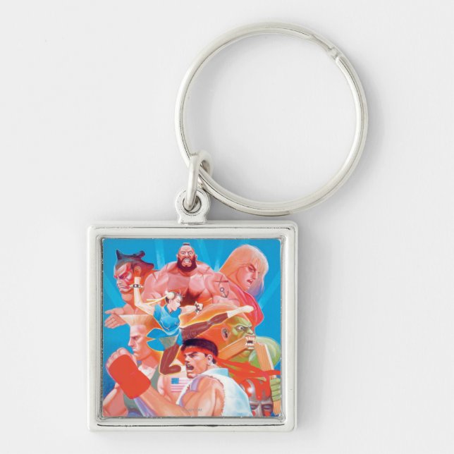 Street Fighter 2 Ryu Group Keychain (Front)