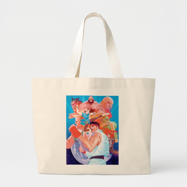Street Fighter 2 Ryu Group Large Tote Bag (Front)