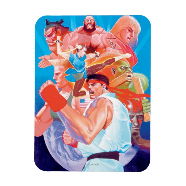 Street Fighter 2 Ryu Group Magnet (Vertical)