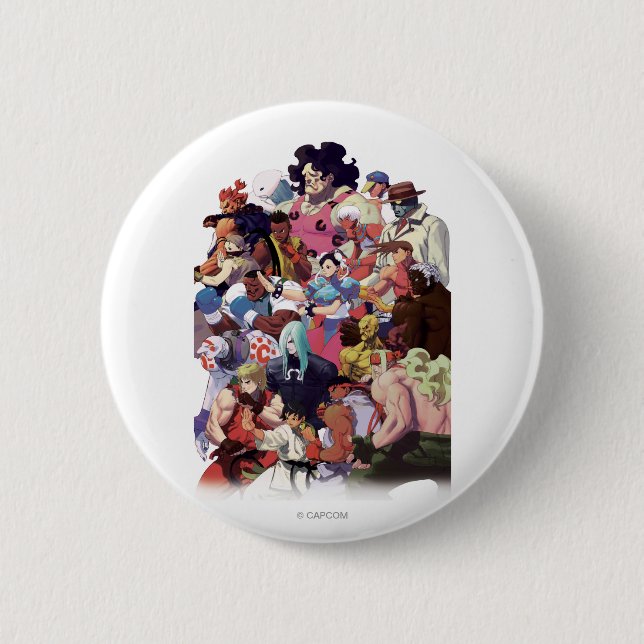 Street Fighter 3 Third Strike Cast Pinback Button (Front)