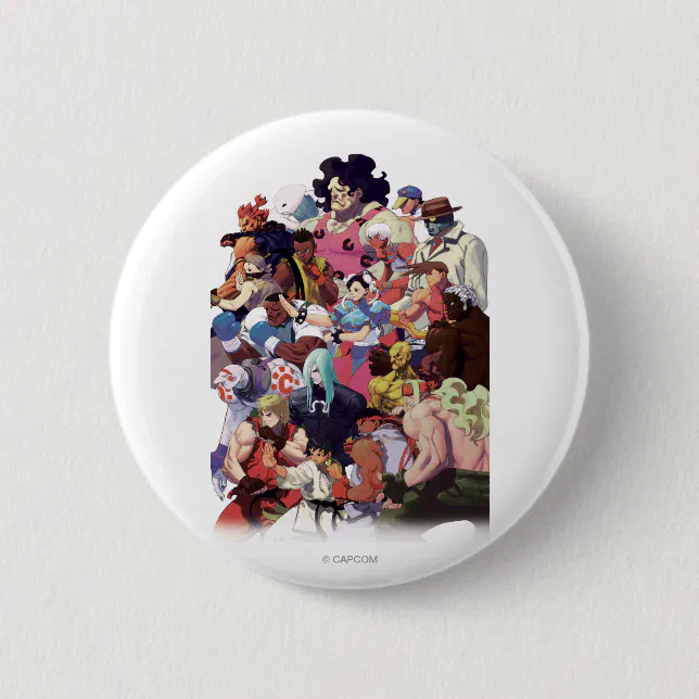 Street Fighter 3 Third Strike Cast Pinback Button | Zazzle