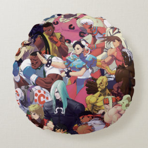 Street Fighter 3 Third Strike Cast Round Pillow