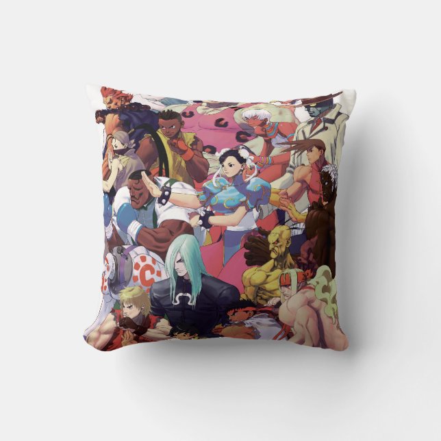 Street Fighter 3 Third Strike Cast Throw Pillow (Front)