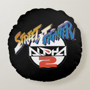 Street Fighter Alpha 2 Logo Round Pillow