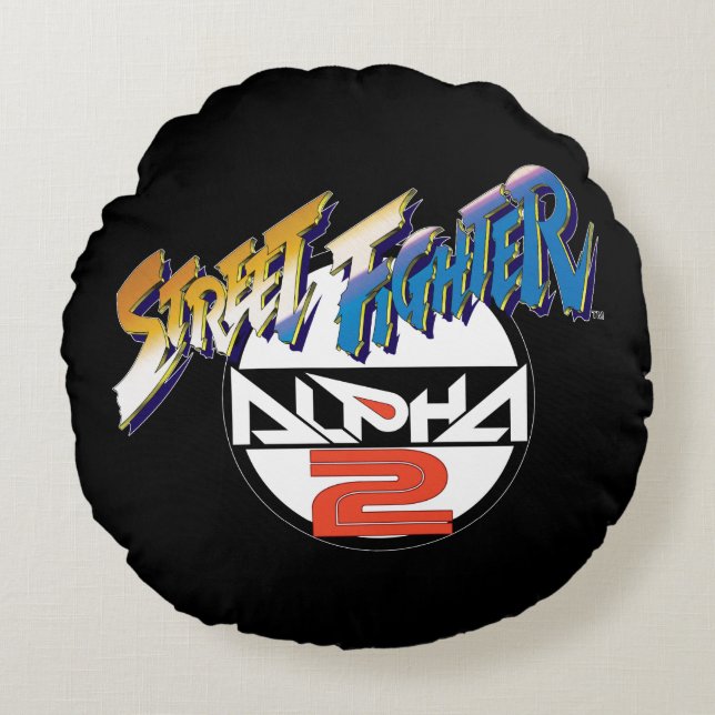 Street Fighter Alpha 2 Logo Round Pillow (Front)
