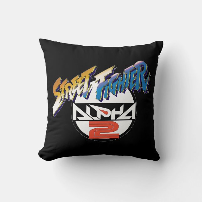 Street Fighter Alpha 2 Logo Throw Pillow (Front)