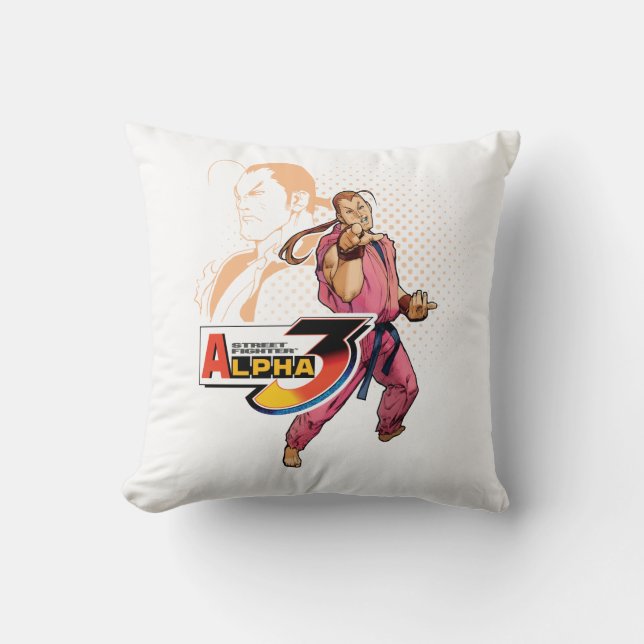 Street Fighter Alpha 3 Dan 2 Throw Pillow (Front)