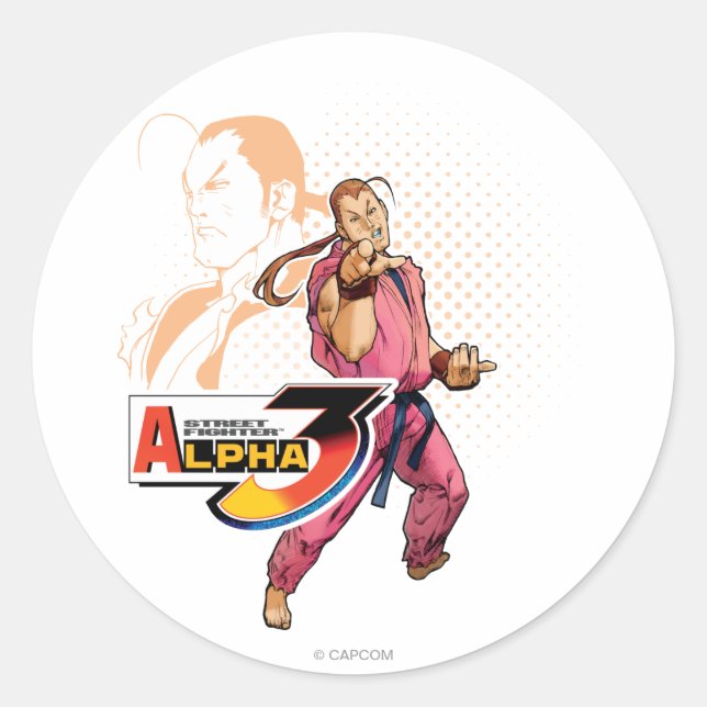 Street Fighter Alpha 3 Dan Classic Round Sticker (Front)