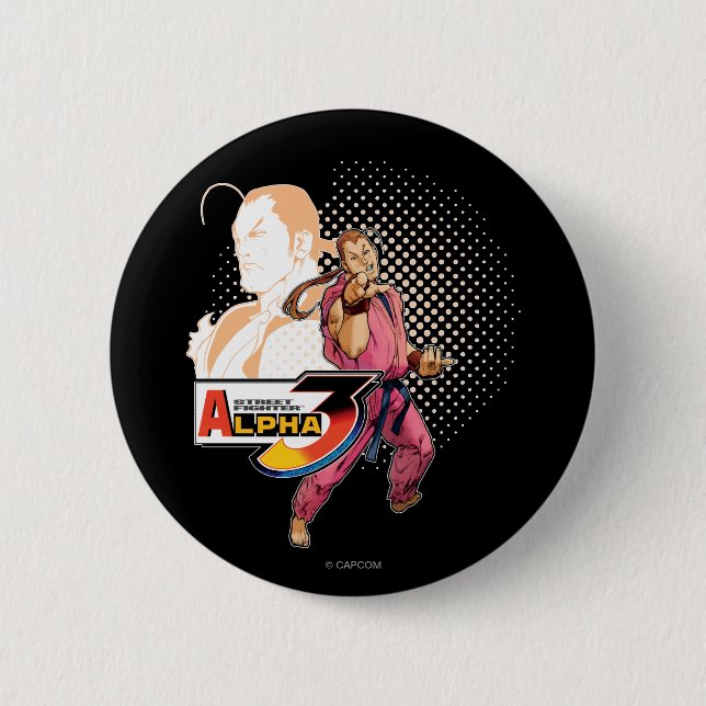 Street Fighter Alpha 3 Dan Pinback Button (Front)