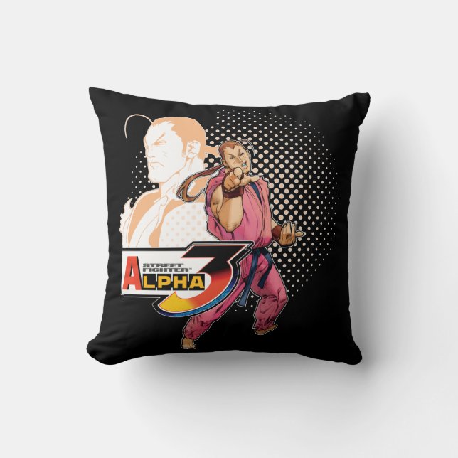 Street Fighter Alpha 3 Dan Throw Pillow (Front)
