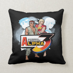Street Fighter Alpha 3 Ken & Ryu 2 Throw Pillow