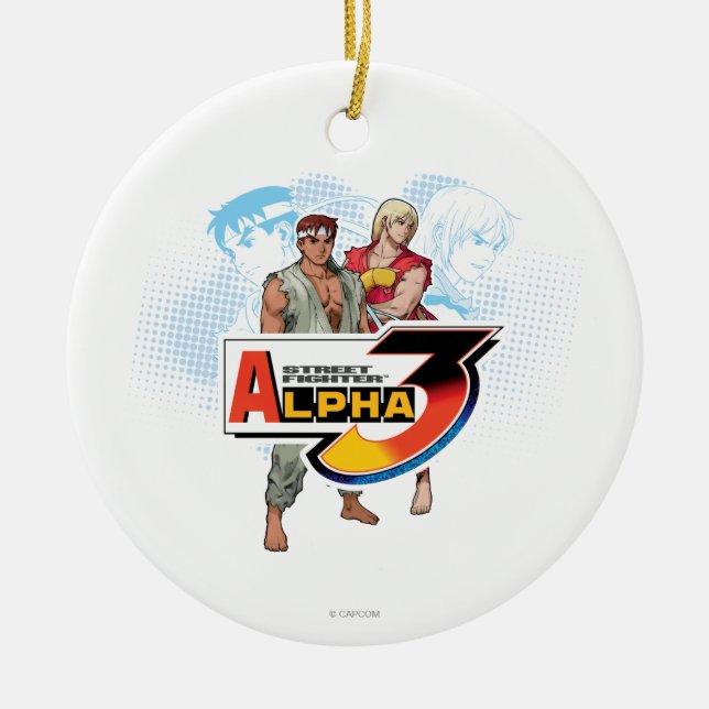 Street Fighter Alpha 3 Ken & Ryu Ceramic Ornament (Front)