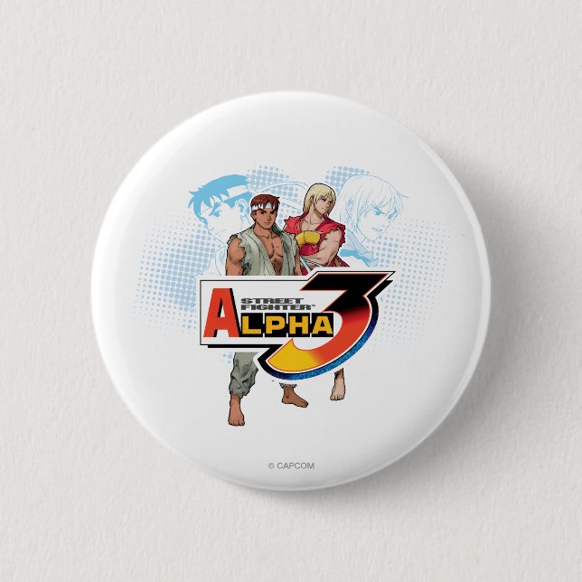 Street Fighter Alpha 3 Ken & Ryu Pinback Button (Front)