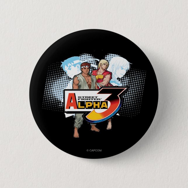 Street Fighter Alpha 3 Ken & Ryu Pinback Button (Front)