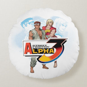 Street Fighter Alpha 3 Ken & Ryu Round Pillow
