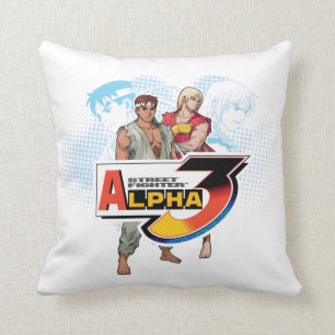 Street Fighter Alpha 3 Ken & Ryu Throw Pillow