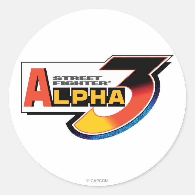 Street Fighter Alpha 3 Logo Classic Round Sticker (Front)