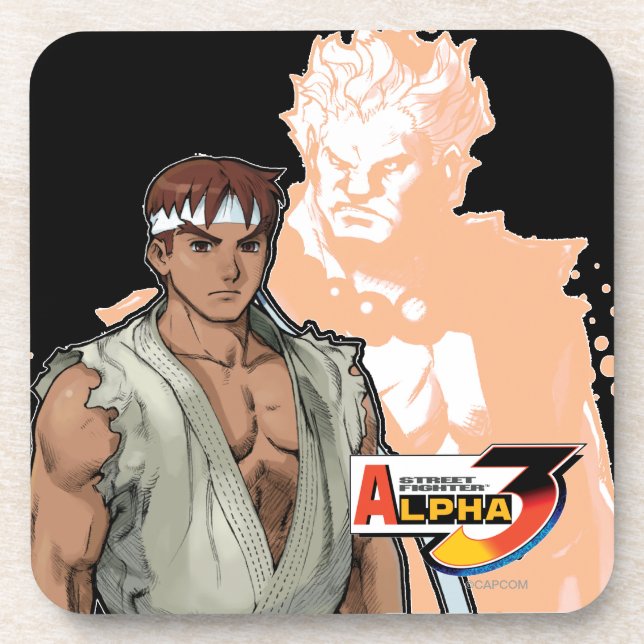 Street Fighter Alpha 3 Ryu & Akuma Beverage Coaster (Front)