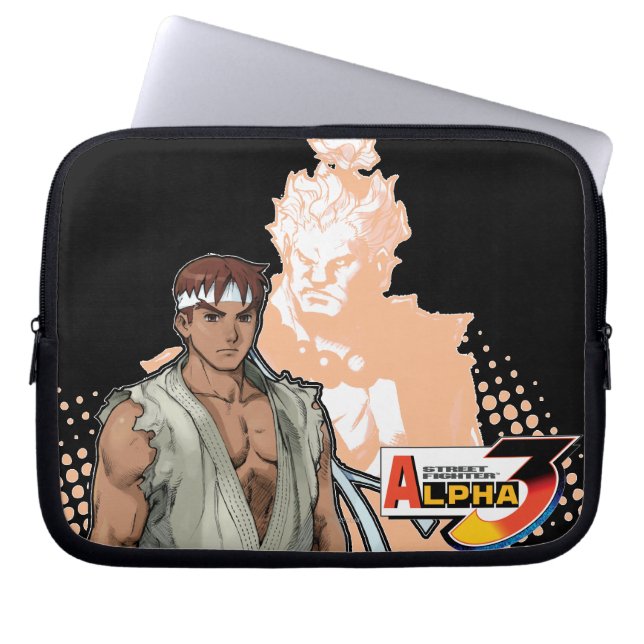 Street Fighter Alpha 3 Ryu & Akuma Laptop Sleeve (Front)