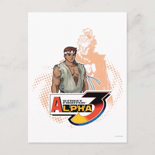 Street Fighter Alpha 3 Ryu & Akuma Postcard (Front)