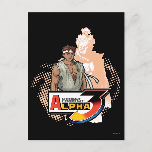 Street Fighter Alpha 3 Ryu & Akuma Postcard (Front)