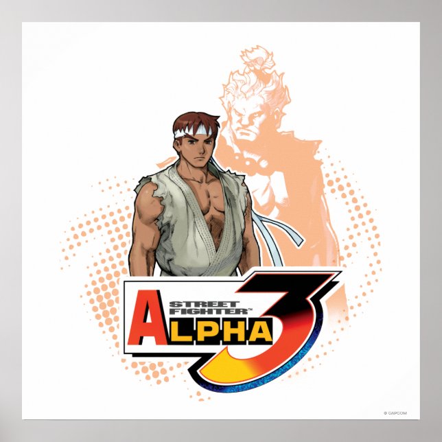 Street Fighter Alpha 3 Ryu & Akuma Poster (Front)