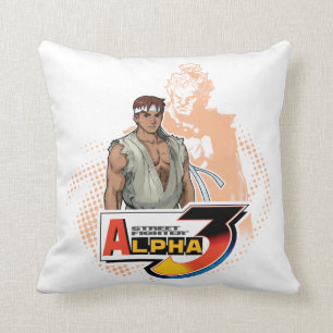 Street Fighter Alpha 3 Ryu & Akuma Throw Pillow