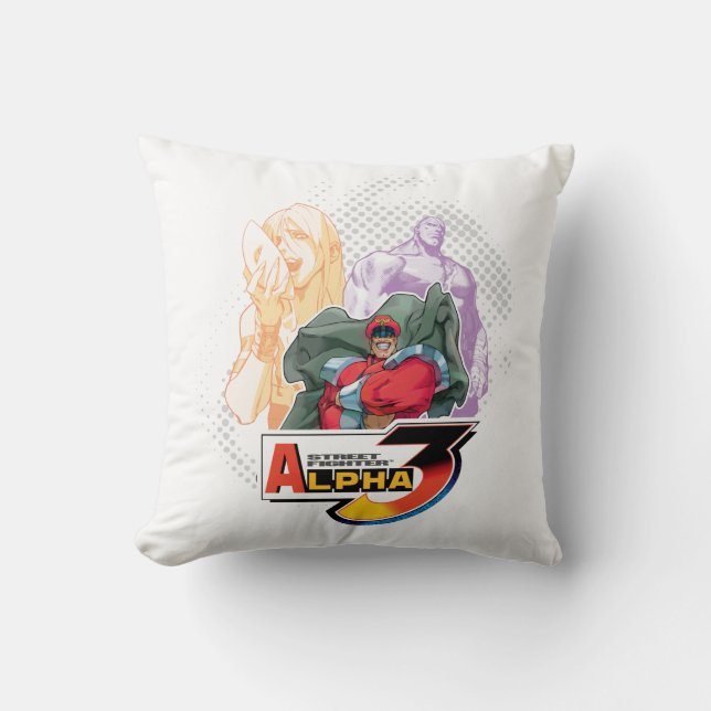 Street Fighter Alpha 3 Shadowloo 2 Throw Pillow (Front)