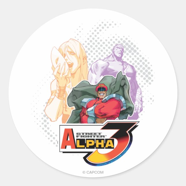 Street Fighter Alpha 3 Shadowloo Classic Round Sticker (Front)